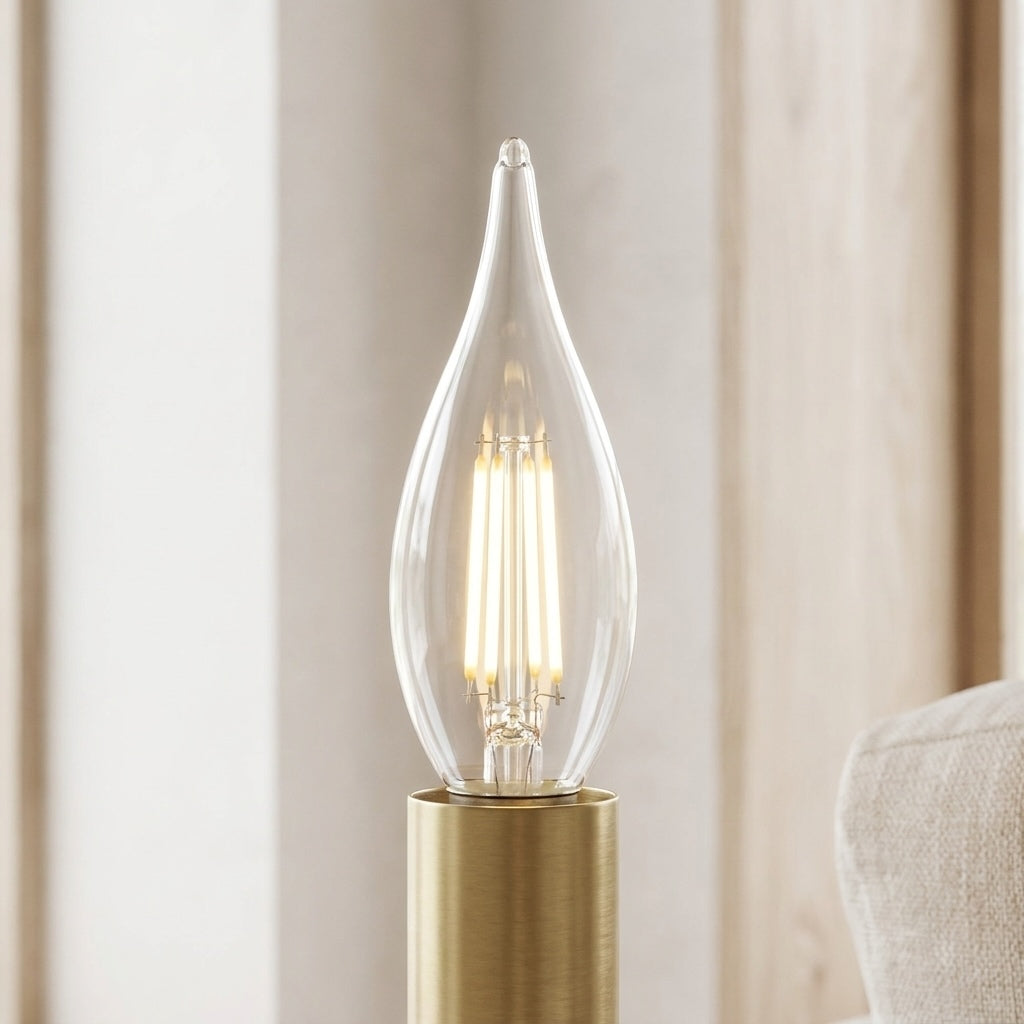 4W Flame Tip Candle LED Bulb B15 Clear in Warm White