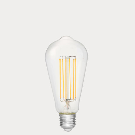 Dulora 7.2W ST64 LED Bulb E27 Clear in Warm White vintage Edison style clear glass with visible filaments unlit