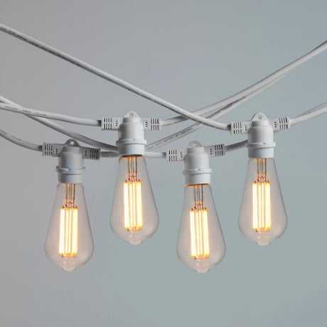 10m White Outdoor Festoon String Lights - LiquidLEDs™ - Festoon String
