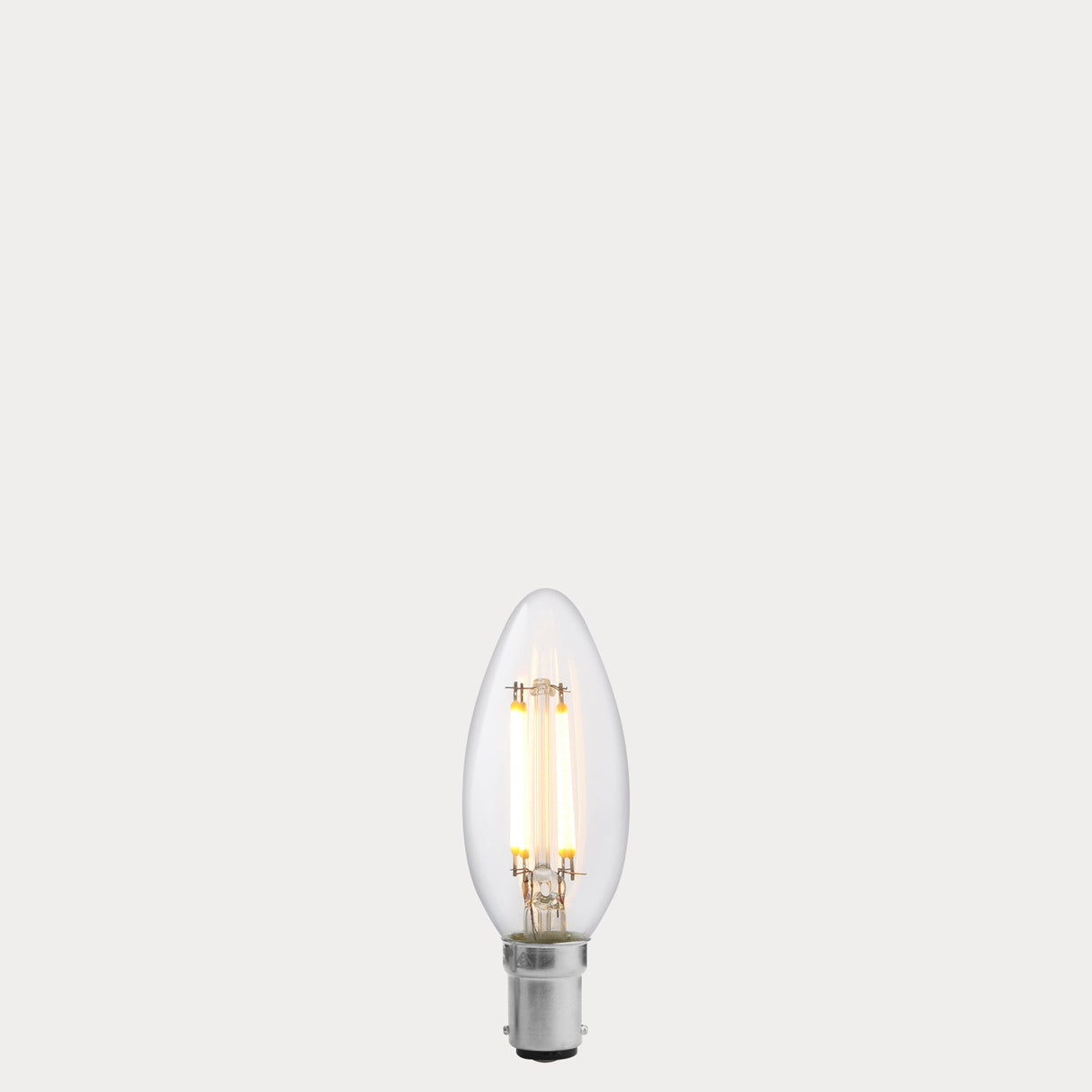 4W 24 Volt DC Candle LED Bulb B15 Clear in Warm White