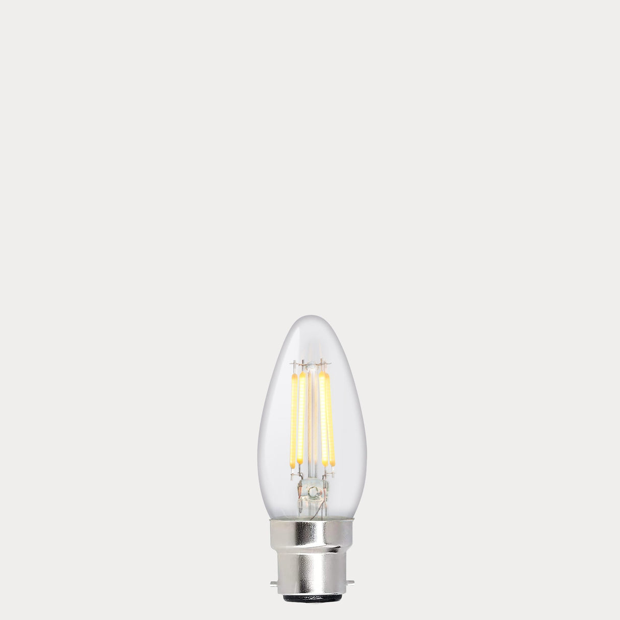 4W 24 Volt DC Candle LED Bulb B22 Clear in Warm White