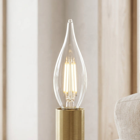 4W Flame Tip Candle LED Bulb B15 Clear in Warm White