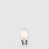 4W 24 Volt DC Fancy Round LED Bulb Clear E27 in Warm White - LiquidLEDs™ - Fancy Round