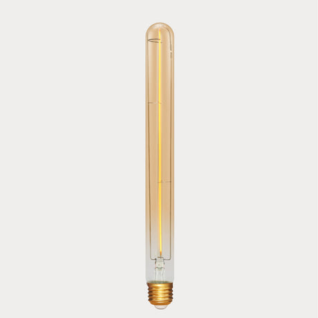 Dulora 4W Vintage Tubular Long LED Bulb E27 Amber in Ultra Warm White Low Voltage single filament glowing ultra warm white 2000K
