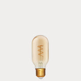 Dulora 4W Vintage Tubular Spiral LED Bulb E27 in Ultra Warm White with spiral filament visible through amber tubular glass