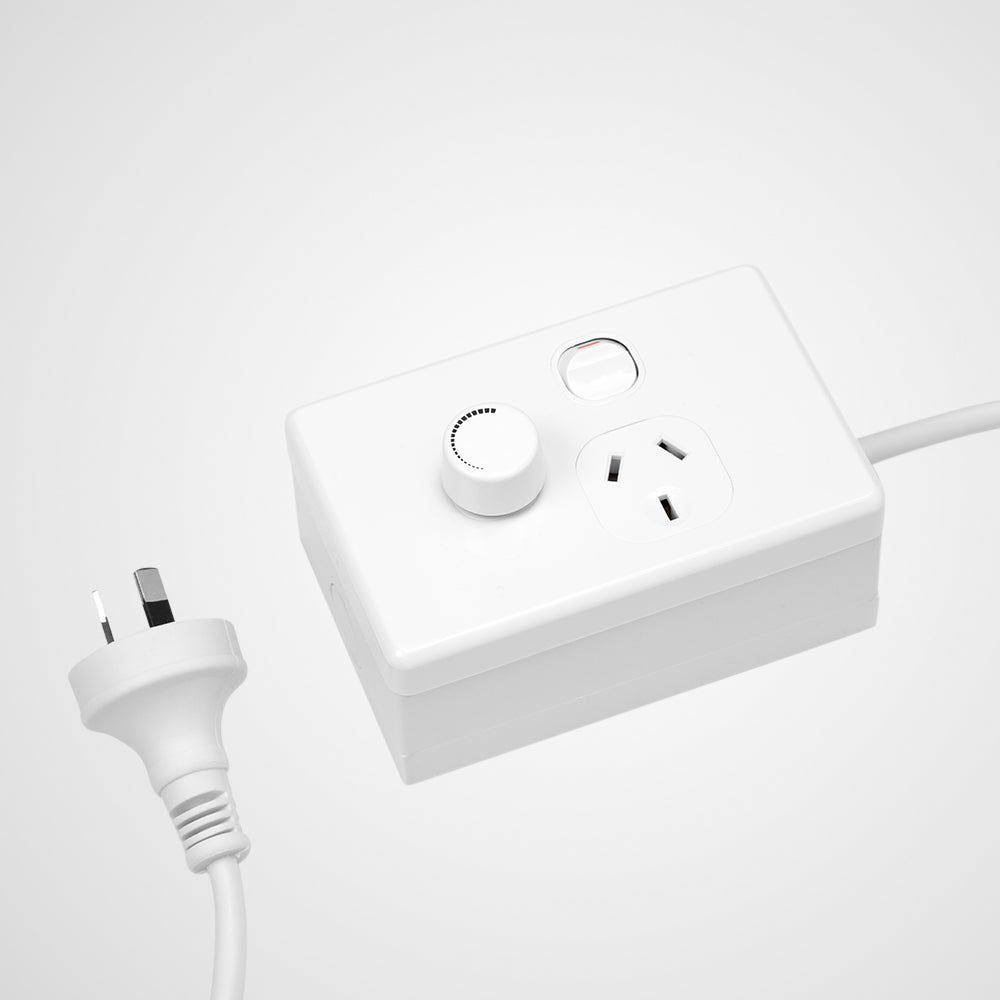 Rotary Plug - In Dimmer with On/Off Switch – Black or White - LiquidLEDs™ - Lighting