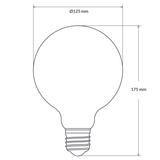 12W G125 LED Globe E27 Matte Finish in Natural White - LiquidLEDs™ - Globe Bulbs