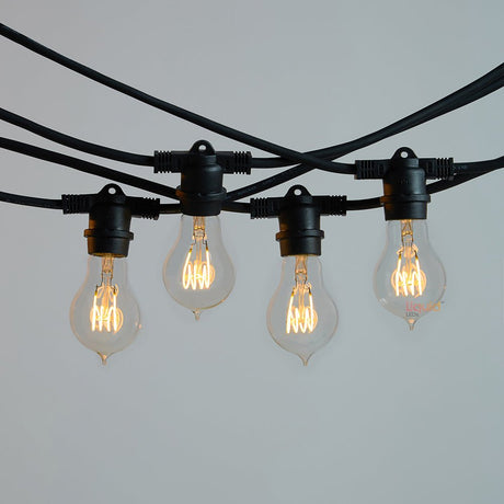 20m Black Outdoor Festoon String Lights - LiquidLEDs™ - Festoon String