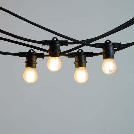 20m Black Outdoor Festoon String Lights - LiquidLEDs™ - Festoon String