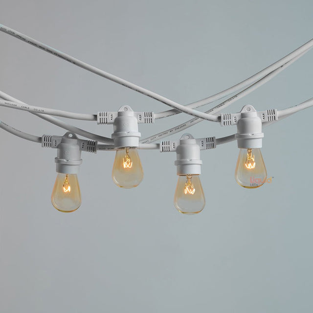 20m White Outdoor Festoon String Lights - LiquidLEDs™ - Festoon String