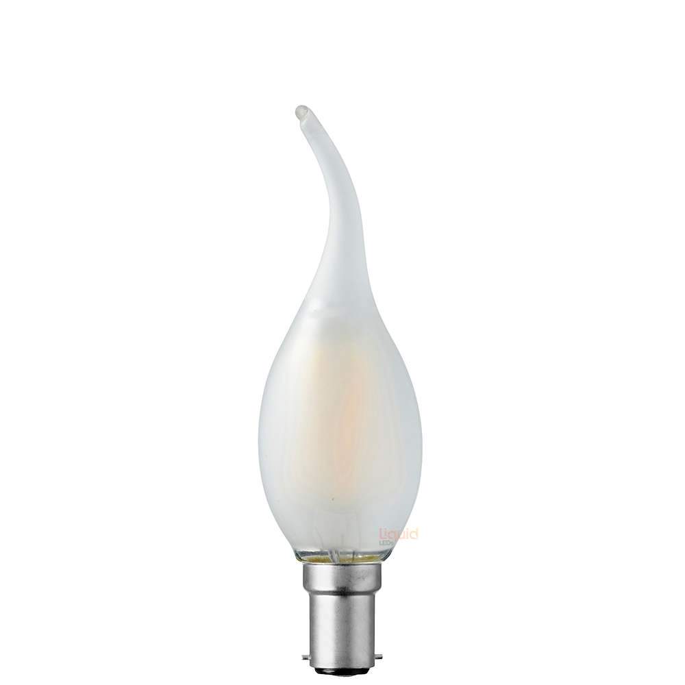 4W Flame Tip Candle LED Bulb B15 Frost in Warm White - LiquidLEDs™ - Candle Bulbs